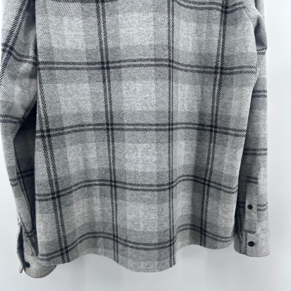 7Diamonds Shirt Mens Large Grey Plaid Knit Flannel‎ Shacket Button Down L/S - Picture 13 of 13